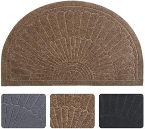 img 4 attached to Waterproof Half Round Door Mat Entrance Rug: 18''x30'' Patio Mat with Low Profile - Keep Your Floor Clean from Dirt, Debris, and Mud!