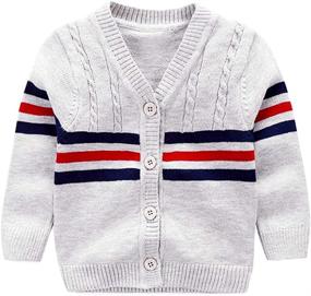 img 4 attached to 👕 BAVST Boys' Button Up Cardigan Sweater: Stylish Outerwear for Boys' Clothing