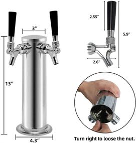 img 2 attached to 🍺 Double Tap Stainless Steel Draft Beer Tower Faucet Dispenser by LUCKEG - 3" Diameter Beer Tower for Home Brewing with Beer Line and Assembly Accessories