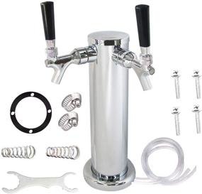 img 4 attached to 🍺 Double Tap Stainless Steel Draft Beer Tower Faucet Dispenser by LUCKEG - 3" Diameter Beer Tower for Home Brewing with Beer Line and Assembly Accessories