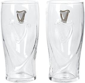 img 1 attached to 🍺 2-Pack Pint Glass with Embossed Gravity Design by Guinness