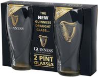 🍺 2-pack pint glass with embossed gravity design by guinness logo