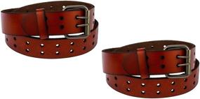 img 1 attached to Pack Unisex Two Hole Genuine Leather Men's Accessories in Belts
