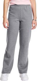 img 4 attached to 👖 Comfortable and Stylish Hanes Women's EcoSmart Petite Open Bottom Leg Sweatpants