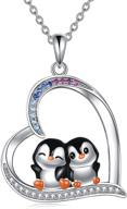 yafeini sterling silver heart penguin necklace - cute penguin pendant for penguin lovers - perfect penguin gifts for women and girls logo