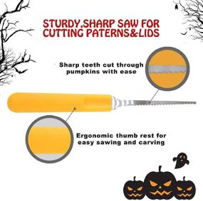 img 2 attached to 🎃 Premium 12-Piece Pumpkin Carving Tool Set – Heavy-duty Stainless Steel Kit with Storage Carrying Case – Ideal Carving Knife for Pumpkin Halloween Decor (Yellow, 12-pack)