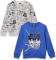 🧒 boys' disney star wars marvel fleece crew sweatshirts by spotted zebra logo