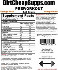 img 1 attached to DirtCheapSupps Pre Workout Servings Orange