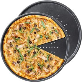 img 4 attached to 🍕 Антипригарная круглая пиццевая форма для выпечки - OJelay перфорированная пицца крисперная форма, 11.5 дюйма, 2 штуки с отверстиями