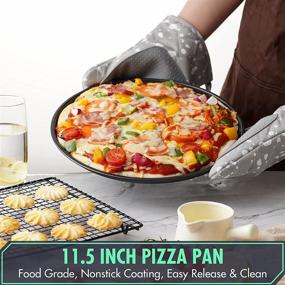 img 1 attached to 🍕 Антипригарная круглая пиццевая форма для выпечки - OJelay перфорированная пицца крисперная форма, 11.5 дюйма, 2 штуки с отверстиями