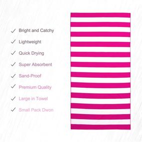 img 2 attached to 🏖️ Optimal Size Microfiber Beach Towel for Travel - Extra Large 67x35, Large 60x30 - Sand-Free, Ultra-Thin, Lightweight, Compact