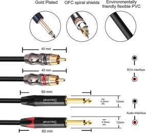 img 3 attached to 🎧 Devinal 1/4 inch to RCA Stereo Interconnect Cable - Ultimate Audio Adapter with Dual RCA to Dual 1/4 Ts - Premium Double 6.35mm to Double RCA/Phono Patch Cable - 3.3 FT Length