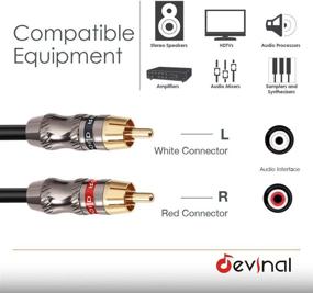 img 2 attached to 🎧 Devinal 1/4 inch to RCA Stereo Interconnect Cable - Ultimate Audio Adapter with Dual RCA to Dual 1/4 Ts - Premium Double 6.35mm to Double RCA/Phono Patch Cable - 3.3 FT Length