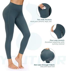 img 1 attached to 🩲 Stylish and Functional Women's Workout Leggings with High Waist and Pockets - Youthor Yoga Pants