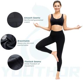 img 2 attached to 🩲 Stylish and Functional Women's Workout Leggings with High Waist and Pockets - Youthor Yoga Pants