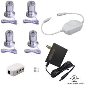 img 4 attached to 💡 Enhance Your Jewelry Showcase with Xking Dimmable Mini LED Spotlight 1.5W 12VDC: Silver Shell with PWM Dimmer (Warm White, Pack of 4)