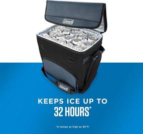 img 2 attached to 🧊 Collapsible Cooler Bag by Coleman - 54-Can Capacity with 32-Hour Ice Retention, Compact Storage Design, Soft-Sided - Slate