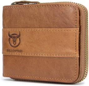 img 4 attached to 💼 Premium Leather Zipper Wallet with RFID Blocking - Perfect Men's Accessory