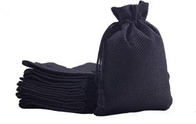 img 3 attached to 🛍️ Set of 50 Small Gift Bags Hemp/Jute Bags, Jewelry Pouches, Wedding Favors, Jewelry Packaging, Sacks - 7.0x9.0cm/2.8x3.6 inches, Black Lining Burlap