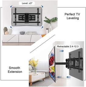 img 1 attached to Enhanced TV Viewing Experience: JUSTSTONE Full Motion TV Wall Mount Bracket with Dual 🔀 Articulating Arms for 32-82 Inch LED Flat Curved TVs - Optimal Swivels, Tilts, and Rotation