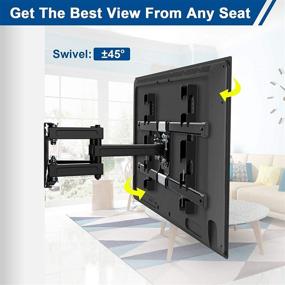 img 2 attached to Enhanced TV Viewing Experience: JUSTSTONE Full Motion TV Wall Mount Bracket with Dual 🔀 Articulating Arms for 32-82 Inch LED Flat Curved TVs - Optimal Swivels, Tilts, and Rotation