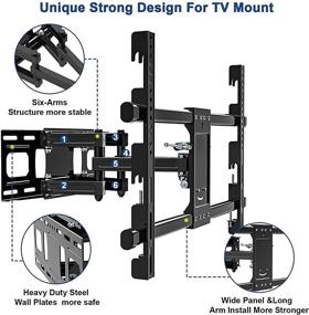 img 3 attached to Enhanced TV Viewing Experience: JUSTSTONE Full Motion TV Wall Mount Bracket with Dual 🔀 Articulating Arms for 32-82 Inch LED Flat Curved TVs - Optimal Swivels, Tilts, and Rotation