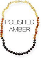 🌈 meraki 22-inch adult baltic amber necklace: certified genuine polished baroque necklace with rainbow color logo