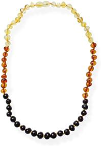 img 3 attached to 🌈 Meraki 22-Inch Adult Baltic Amber Necklace: Certified Genuine Polished Baroque Necklace with Rainbow Color