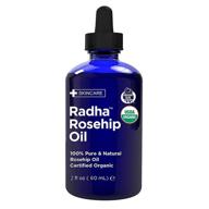 🌹 radha beauty organic rosehip seed oil - 100% pure cold pressed, usda certified - ideal moisturizer for face, hair, skin, & nails - 2 fl oz logo