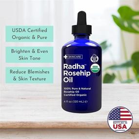 img 2 attached to 🌹 Radha Beauty Organic Rosehip Seed Oil - 100% Pure Cold Pressed, USDA Certified - Ideal Moisturizer for Face, Hair, Skin, & Nails - 2 fl oz