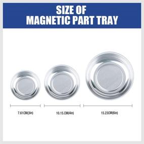img 2 attached to HORUSDY 3-Piece Magnet Trays Set, 3-Inch, 4-Inch, 6-Inch - Magnetic Round Tools Parts Tray Holder