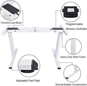 img 1 attached to 🖥️ Yoogu Electric Dual Motor Height Adjustable Standing Desk Frame with 3 Memory Controller – Ideal for Home and Office Use