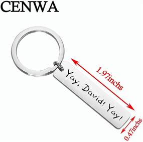 img 3 attached to 🎉 CENWA Funny Gift Yay David Yay Keychain - Celebrate with Laughter!