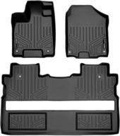 🚗 smartliner sa0240/b0240 black floor mats for 2017-2021 honda ridgeline crew cab logo