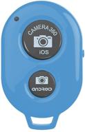 📷 bluetooth camera shutter remote control - capture incredible photos and videos hands-free - compatible with ios and android smartphones and tablets - includes 1 wrist strap (blue) logo