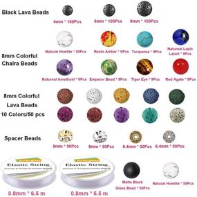 img 2 attached to EuTengHao Bracelet Making Kit: 715Pcs Lava Beads, Chakra and Glass Beads - DIY Jewelry with Essential Oils and Elastic String