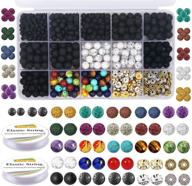 eutenghao bracelet making kit: 715pcs lava beads, chakra and glass beads - diy jewelry with essential oils and elastic string logo