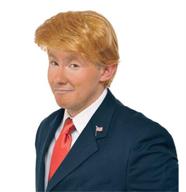 👨 stylish trump golden short curly soft touch wig for men by oysrong - enhance your look! logo