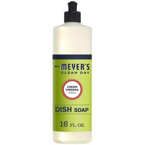 img 4 attached to 🍋 Cruelty Free and Non-Toxic Lemon Verbena Scent Liquid Dish Soap by Mrs. Meyer's Clean Day - 16 oz, Pack of 6