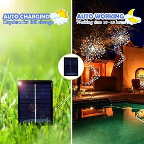 img 3 attached to Enhanced Fireworks Solar Garden Lights: 200 LED Starburst Sparklers with 8 Lighting Modes, Perfect for Christmas Weddings & Outdoor Decor - 1 Pack