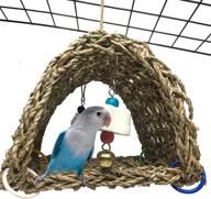 🐦 kathson seagrass tent hammock small animal snuggle hut parrot cage toy - ideal for parakeets, cockatiels, lovebirds, ring necks, pionus, senegals, and other small to medium birds логотип