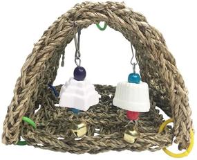 img 1 attached to 🐦 Kathson Seagrass Tent Hammock Small Animal Snuggle Hut Parrot Cage Toy - Ideal for Parakeets, Cockatiels, Lovebirds, Ring Necks, Pionus, Senegals, and Other Small to Medium Birds