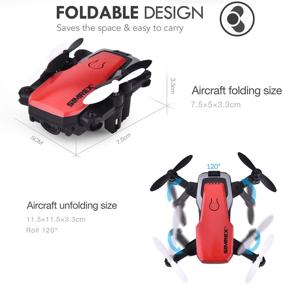 img 1 attached to 🚁 SIMREX X300C Foldable Altitude Hold Headless Mini Drone RC Quadcopter, RTF 360 Degree FPV Video WiFi 720P HD Camera, 6-Axis Gyro 4CH 2.4Ghz Remote Control for Super Easy Fly Training (Red)