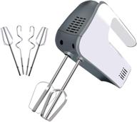 🧁 5-speed power handheld electric hand mixer with 2 mixing sticks and 2 dough hooks for mixing cookies and cakes логотип