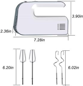 img 2 attached to 🧁 5-Speed Power Handheld Electric Hand Mixer with 2 Mixing Sticks and 2 Dough Hooks for Mixing Cookies and Cakes