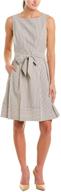 👗 stylish anne klein women's seersucker fit & flare dress: timeless elegance for every occasion logo