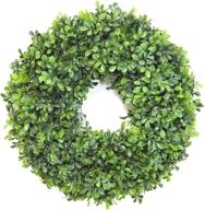 18-inch boxwood wreath for front door or wall - realistic artificial indoor-outdoor greenery - hanging farmhouse decor by naturally home accents логотип