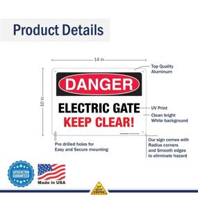img 4 attached to Danger Electric Gate Clear Sign