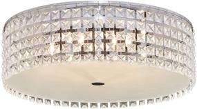 img 4 attached to 🔆 BAZZ PL3416ON Decorative Ceiling Fixture, Dimmable, Easy Installation, Bulbs Included, Kitchen, Bedroom, 16-inch, Chrome