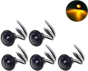 img 4 attached to 🚚 Высокой интенсивности 5x 3/4" Мини светодиодный маркер с прозрачным линзовым стеклом, оранжевым цветом, для установки в ровную панель на грузовик или прицеп - Водонепроницаемый и обладающий технологией высокой способности проникать сквозь дым.